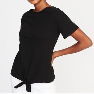 Old Navy Black Tie Front Top XS Brand new